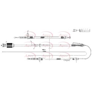 Apec Handbrake Cable Rear Left or Right CAB1659