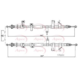 Apec Handbrake Cable Rear Left or Right CAB1671