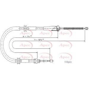 Apec Handbrake Cable Rear Left or Right CAB1682