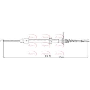 Apec Handbrake Cable Rear Left or Right CAB1684