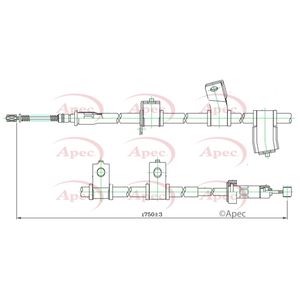 Apec Handbrake Cable Rear Left CAB1690