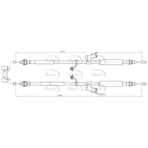 Apec Handbrake Cable Rear Left or Right CAB1741