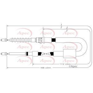 Apec Handbrake Cable Rear Left or Right CAB1742