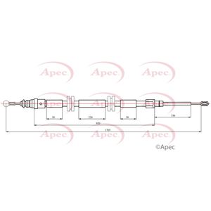 Apec Handbrake Cable Rear Left or Right CAB1749