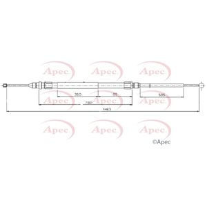 Apec Handbrake Cable Rear Left or Right CAB1750