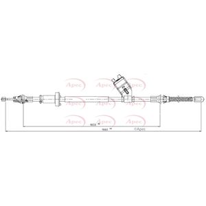 Apec Handbrake Cable Rear Right CAB1778