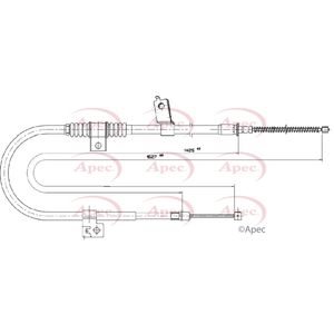 Apec Handbrake Cable Rear Left CAB1779