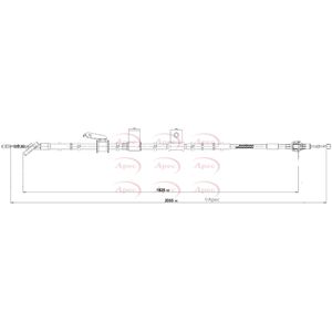 Apec Handbrake Cable Rear Left CAB1784