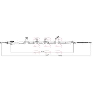 Apec Handbrake Cable Rear Left CAB1787