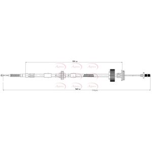 Apec Handbrake Cable Rear Left CAB1790