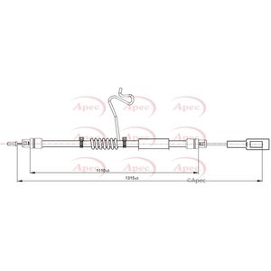 Apec Handbrake Cable Rear Right CAB1816