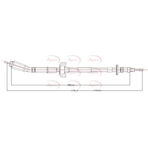 Apec Handbrake Cable Rear Left CAB1857