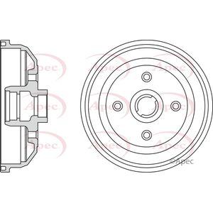 Apec Brake Drum Rear DRM9112