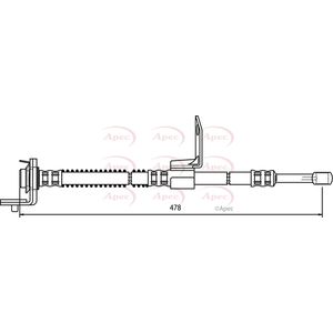 Apec Brake Hose Front Right HOS3730