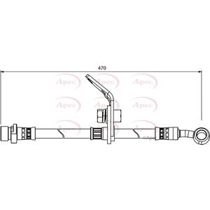 Apec Brake Hose Front Right HOS3980