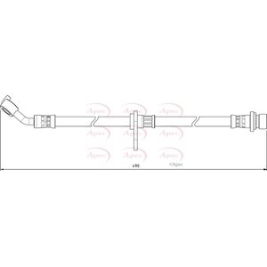 Apec Brake Hose Rear Right HOS3984