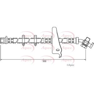 Apec Brake Hose Front Lower, Left HOS4026