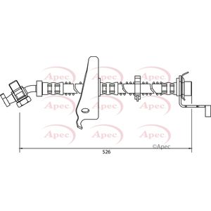 Apec Brake Hose Front Lower, Right HOS4027