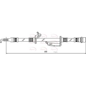 Apec Brake Hose Front Right HOS4127