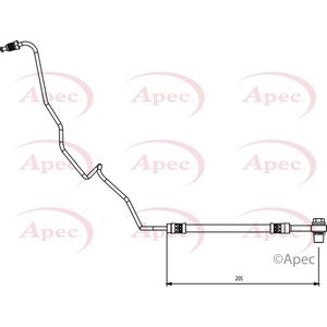 Apec Brake Hose Rear Outer, Left HOS4136