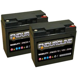 Pair of 12V 22Ah Mobility Battery - Enduroline ENC22-12