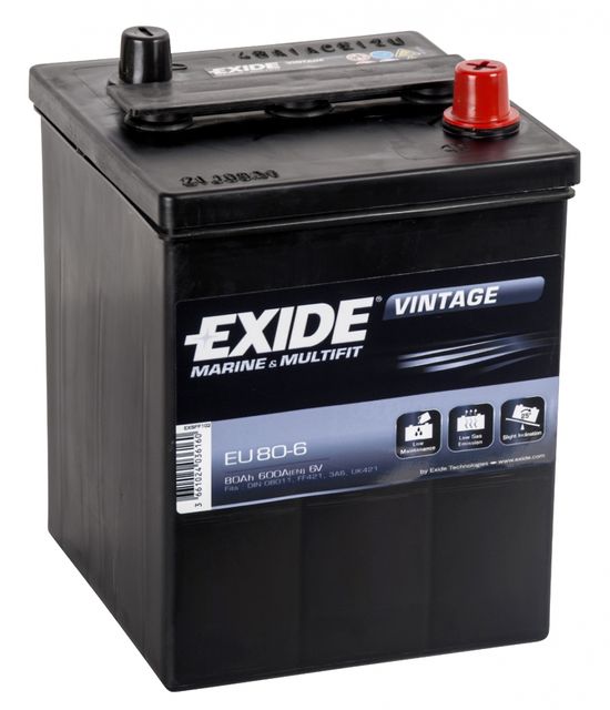 EXIDE 421 VINTAGE 80Ah 600CCA 6v Type 421 Car Battery EU806 eBay